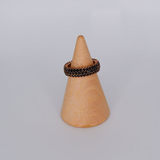 Anel S925 Rose Gold e Preto