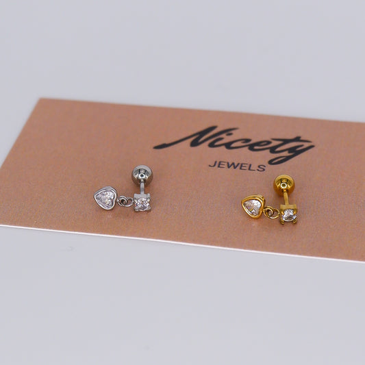 Piercing aperta atrás Coração Pendente