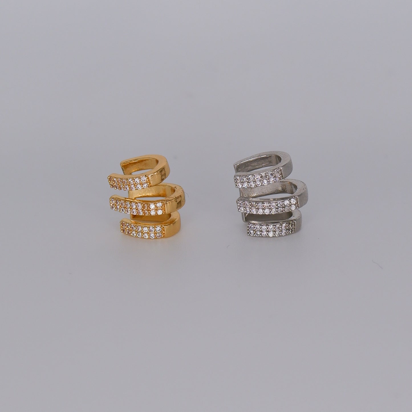 Earcuff Dourada e Prateada