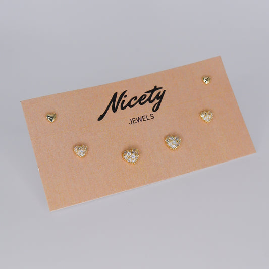 Pack Dourado S925 Corações
