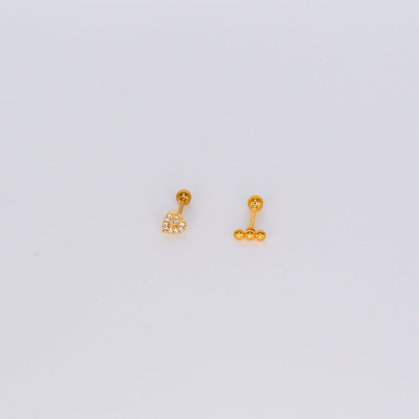 Piercing aperta atrás Coração e 3 Bolas