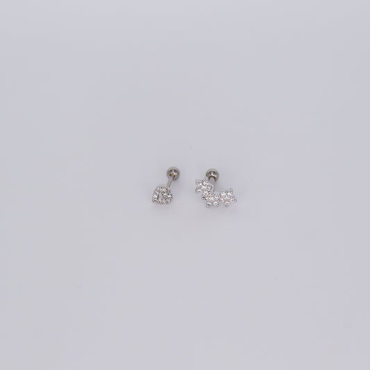 Piercing aperta atrás Coração e 3 Flores