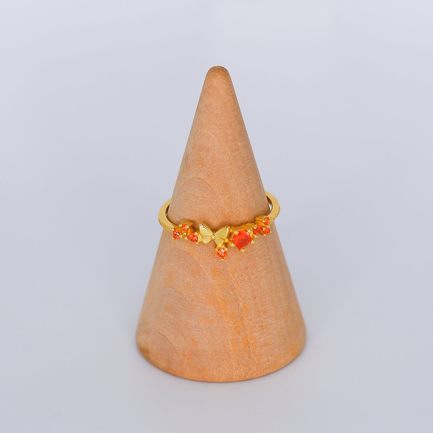 Anel S925 Borboleta Laranja