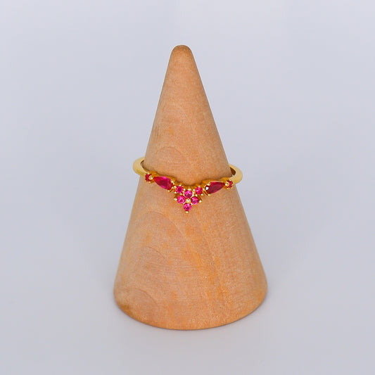 Anel S925 Flores Rosa