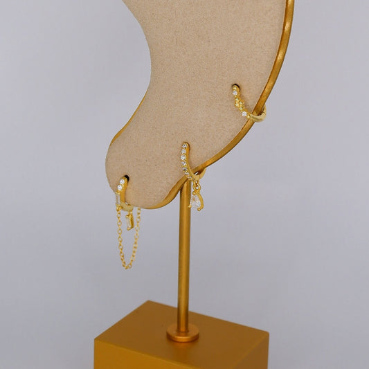 Argola S925 Transparente c/ Brilhantes