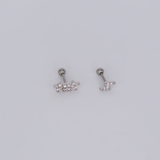 Piercing aperta atrás 3 Flores e Raio