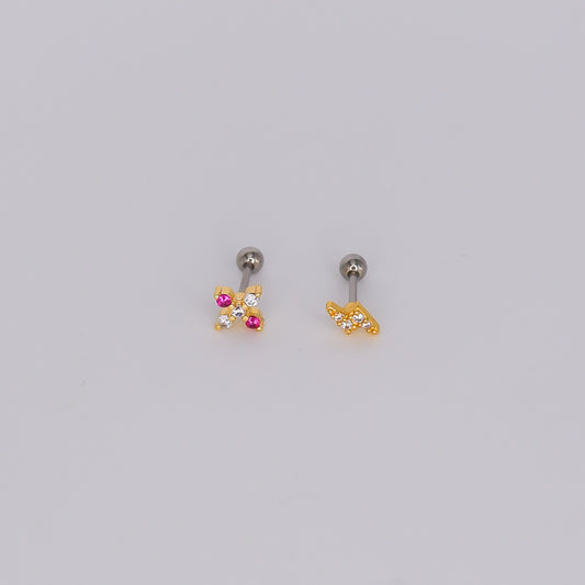 Piercing aperta atrás X Rosa e Raio