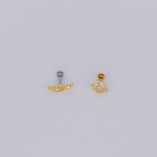 Piercing aperta atrás Curvo e Olho