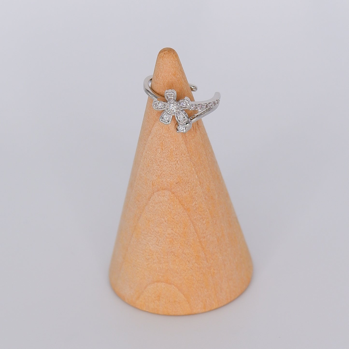 Earcuff Prateado Flor