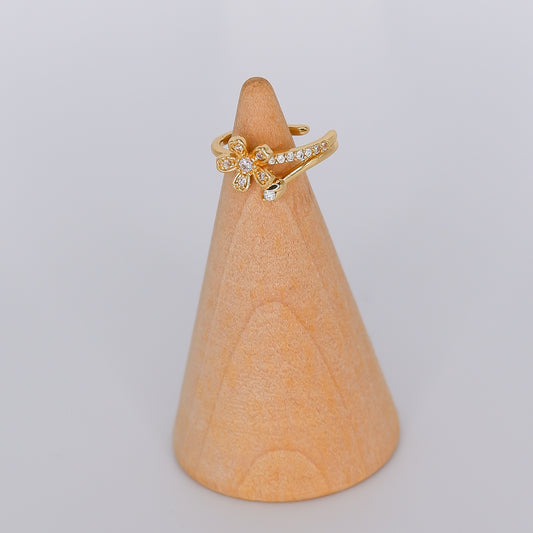 Earcuff Dourado Flor