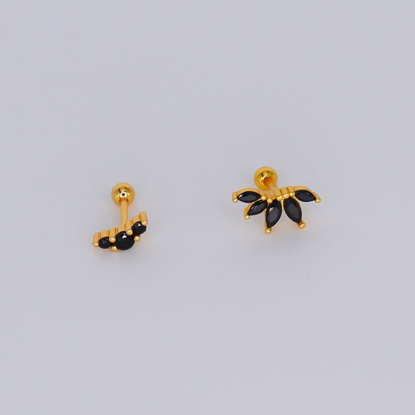 Piercings Bolinha Longo e Curvo Preto