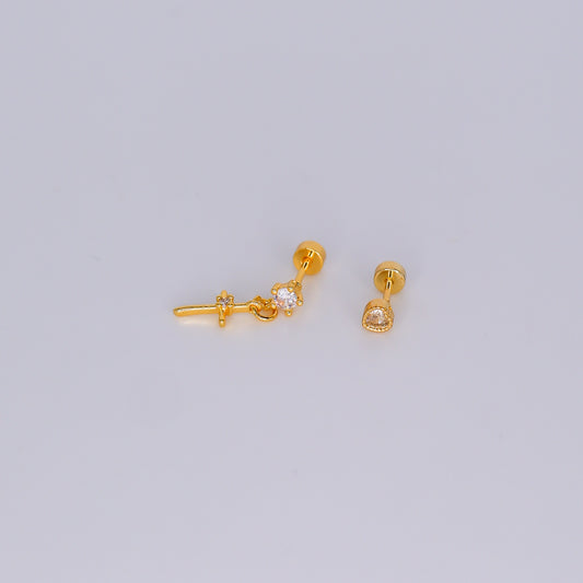 Piercing aperta atrás Cruz e Coração