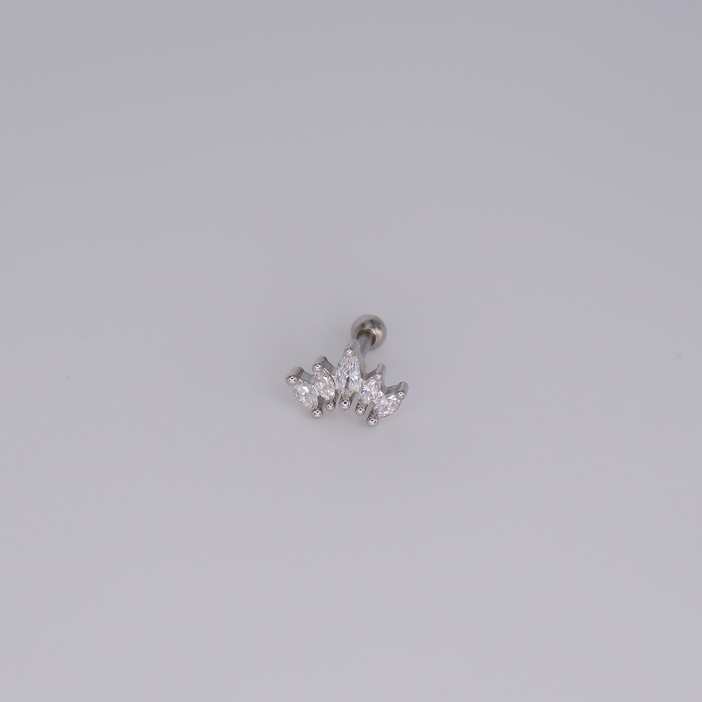 Piercing Bolinha Aço Inoxidável Prateado Coroa