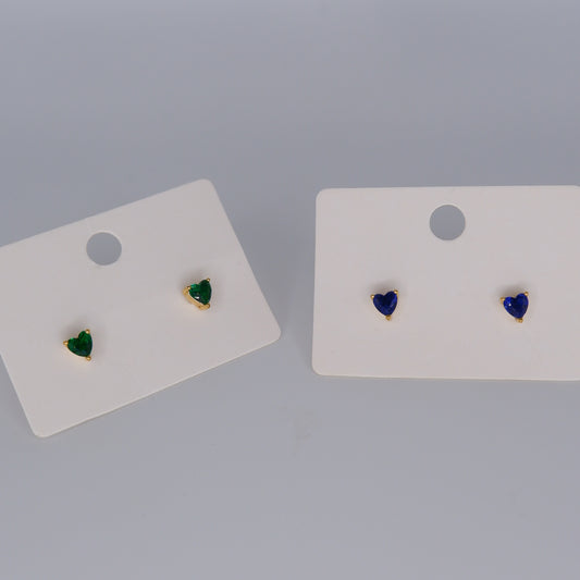 Brinco Epeto Ponto Luz Coração Verde e Azul