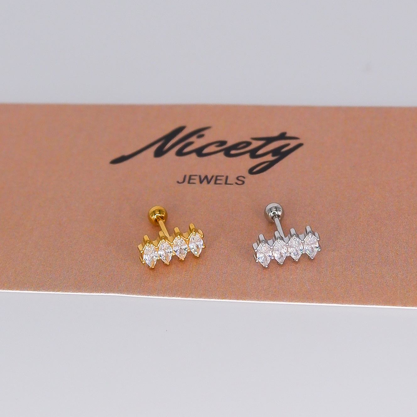 Piercing Aço Inoxidável 4 Brilhos