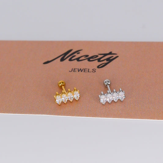 Piercing Aço Inoxidável 4 Brilhos