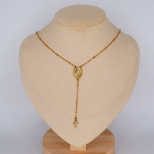 Colar Medalha com Pendente de Cruz