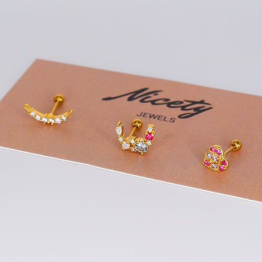 Piercing aperta atrás Curvo, Lua e Coração