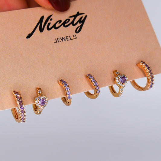 Pack Dourado Coração Lilás