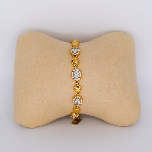 Pulseira Aço Inoxidável Bolas Brilhos