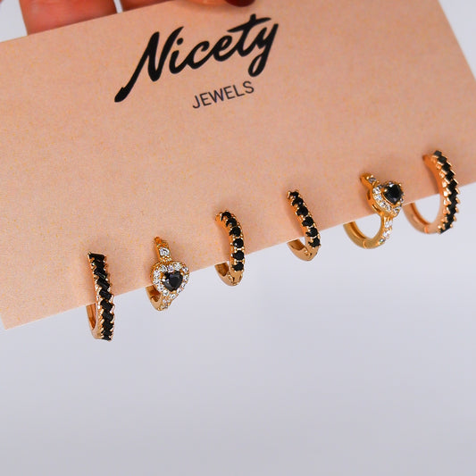 Pack Dourado Coração Preto