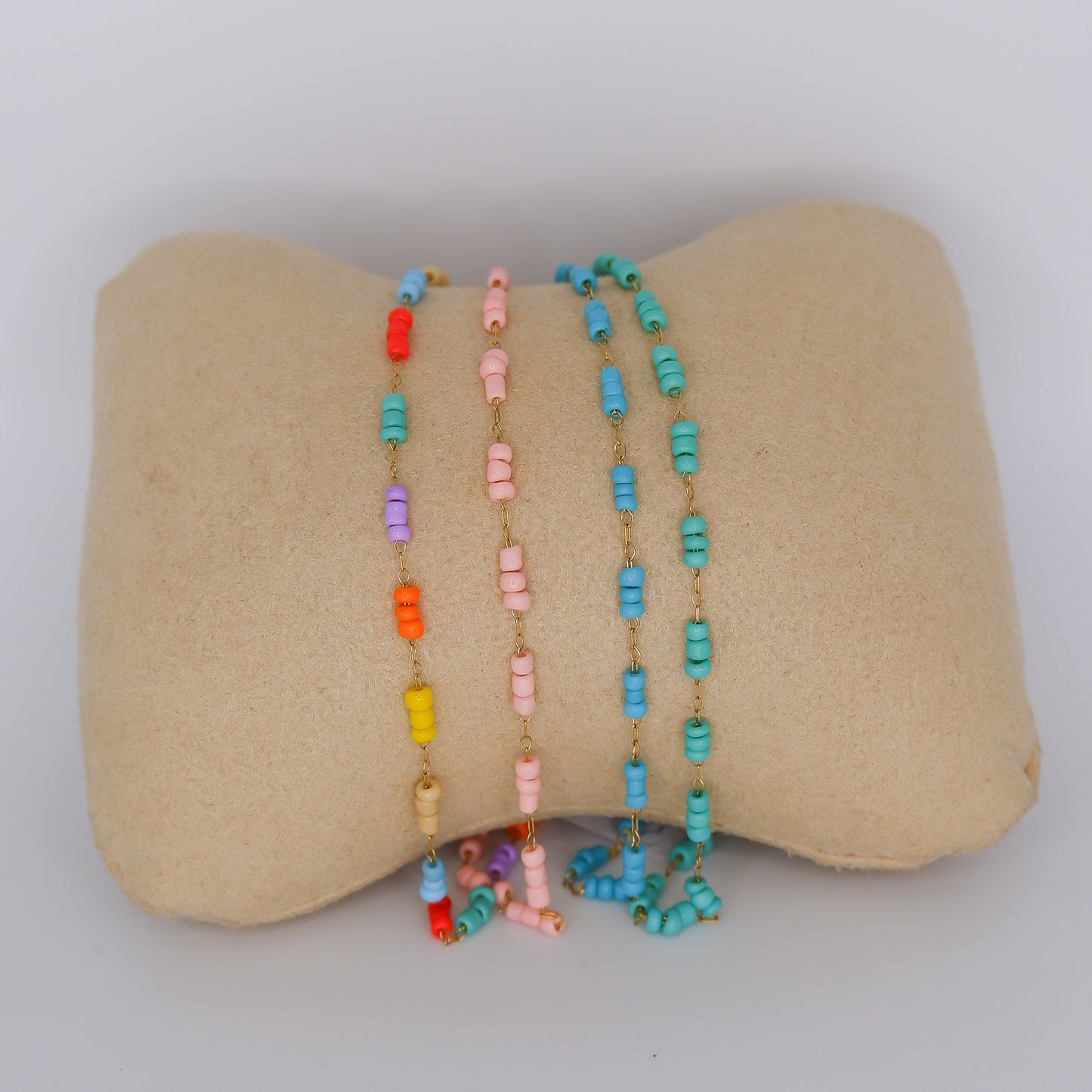 Pulseira Pé Dourada Cores Missangas