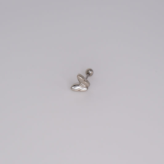 Piercing Bolinha Aço Inoxidável Prateado Borboleta