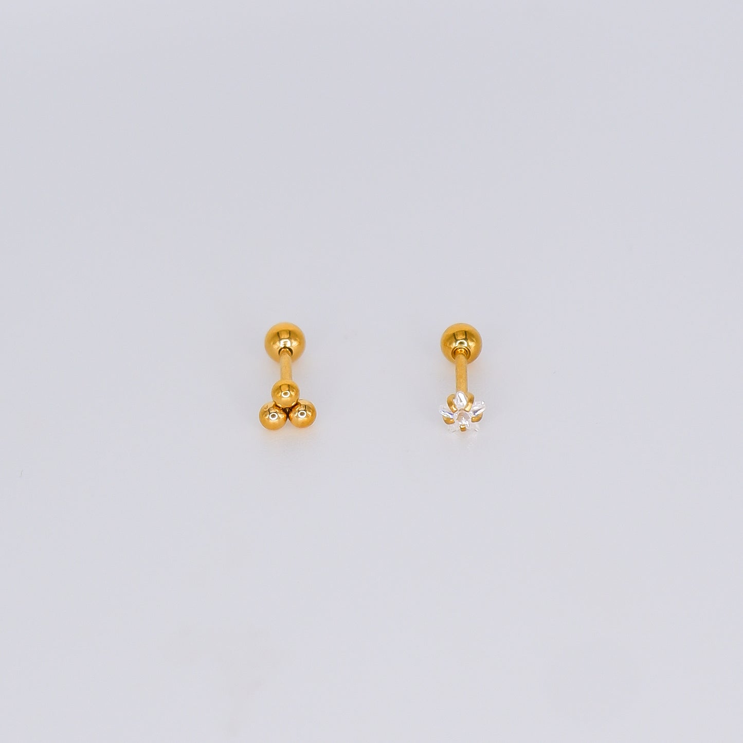 Piercing Aço Inoxidável 3 Bolas e Mini Estrela