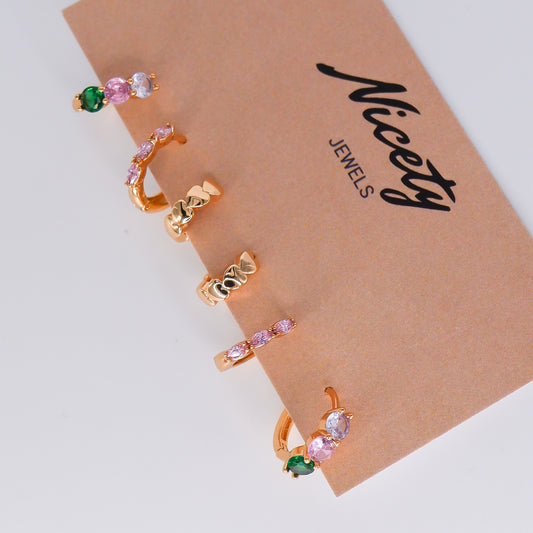 Pack Dourado e colorido Corações