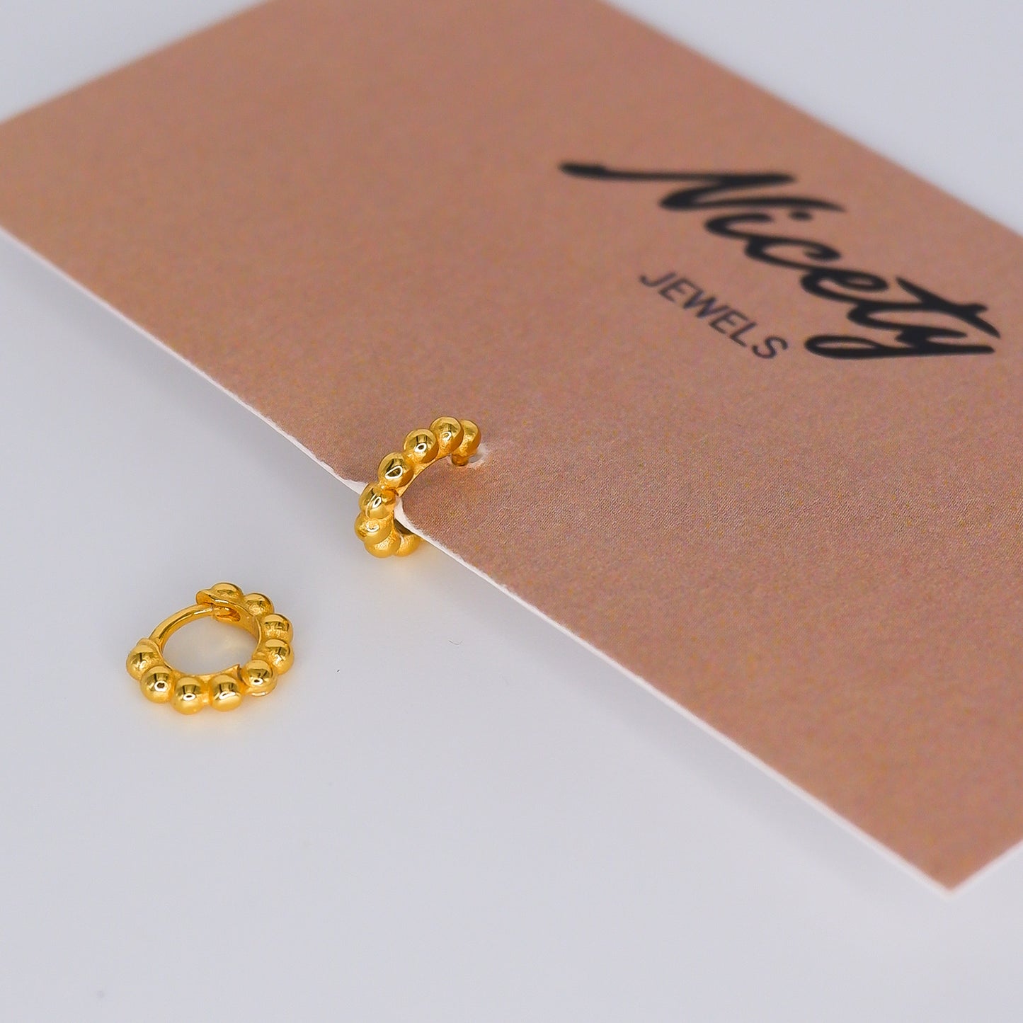 Mini Argola 5mm Bolinhas S925 Dourada