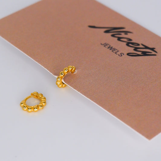 Mini Argola 5mm Bolinhas S925 Dourada