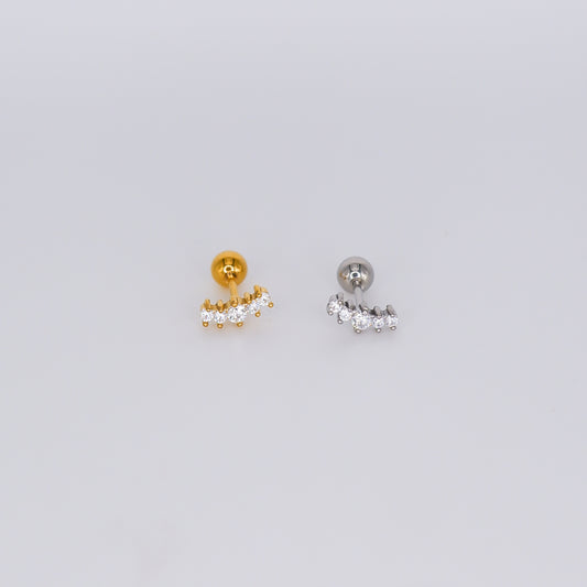 Piercing Aço Inoxidável 5 brilhos com um Maior