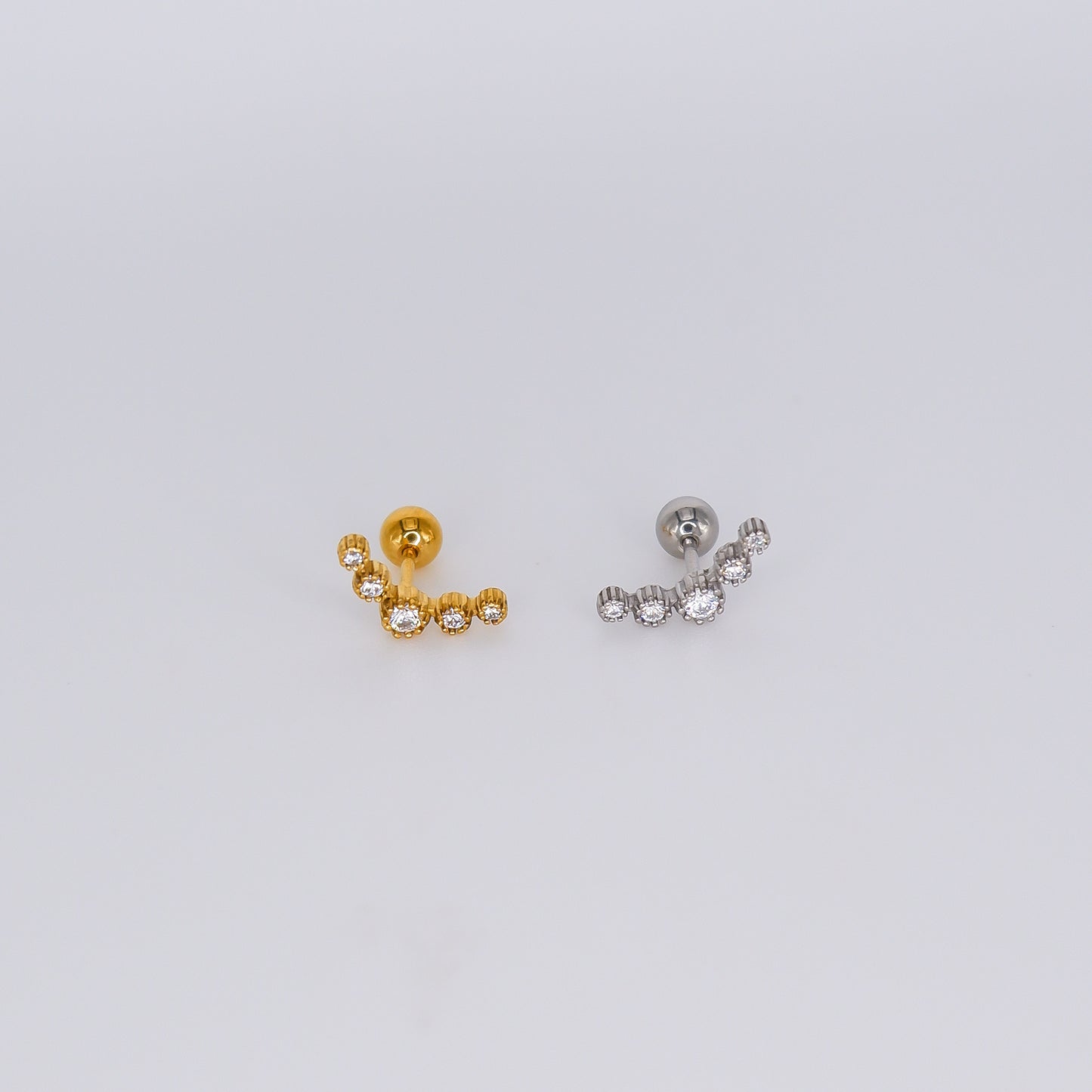 Piercing Aço Inoxidável 5 Brilhos em V