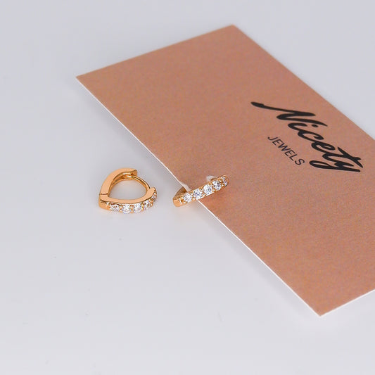 Mini Argola 7,5mm Aço Inoxidável Brilhantes em V