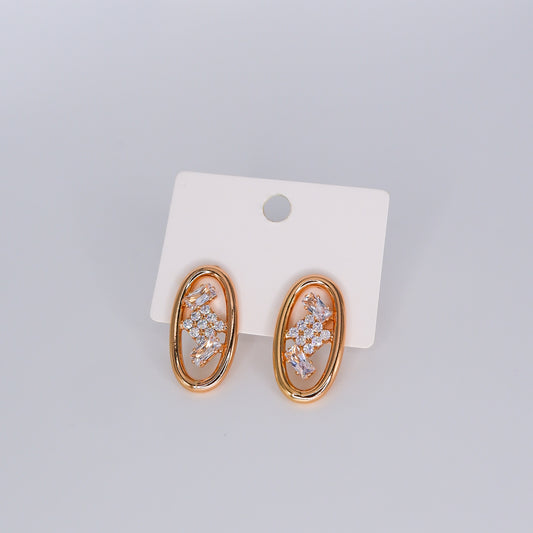 Brinco Brilhantes Irregulares Oval