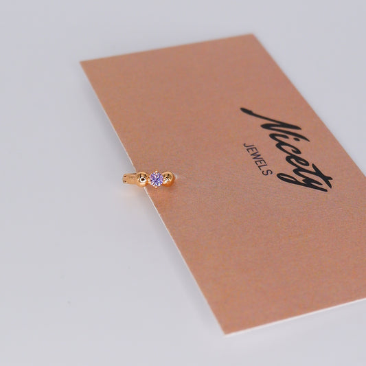 Mini Argola 7mm Aço Inoxidável Brilhante Lilás