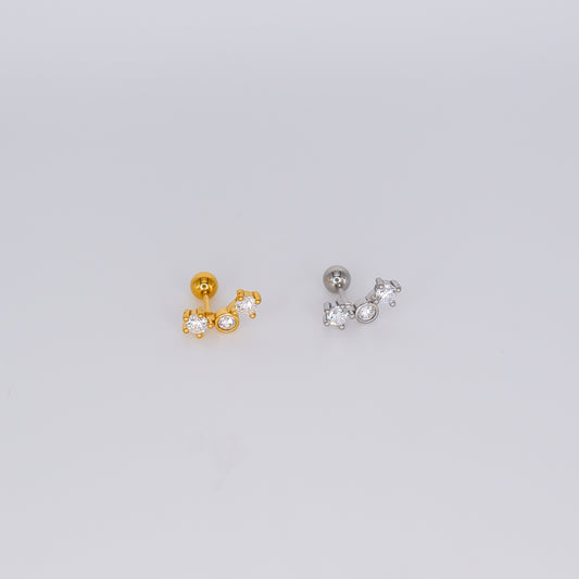 Piercing Aço Inoxidável Brilhantes Curvo