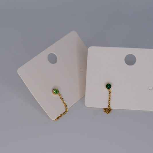 Brinco Espeto Dourado Corrente Verde