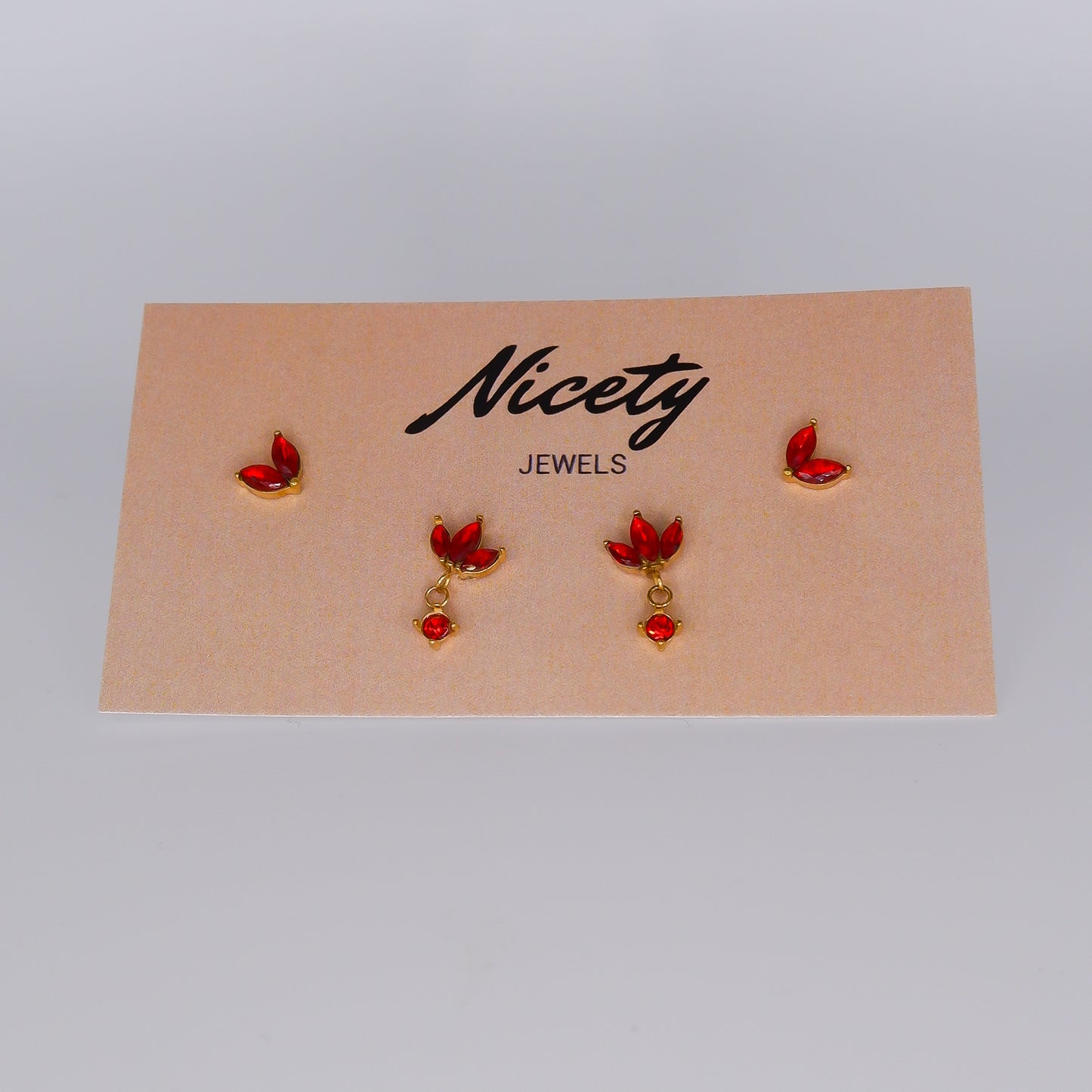 Pack Dourado Meia Flor, Folha Vermelho
