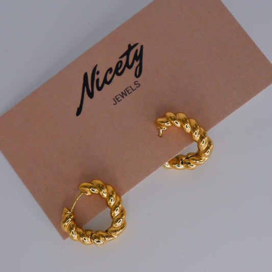 Argola Dourada Entrelaçada