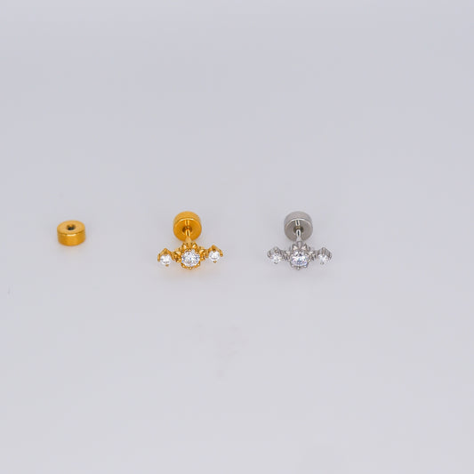 Piercing Aço Inoxidável 3 Brilhos