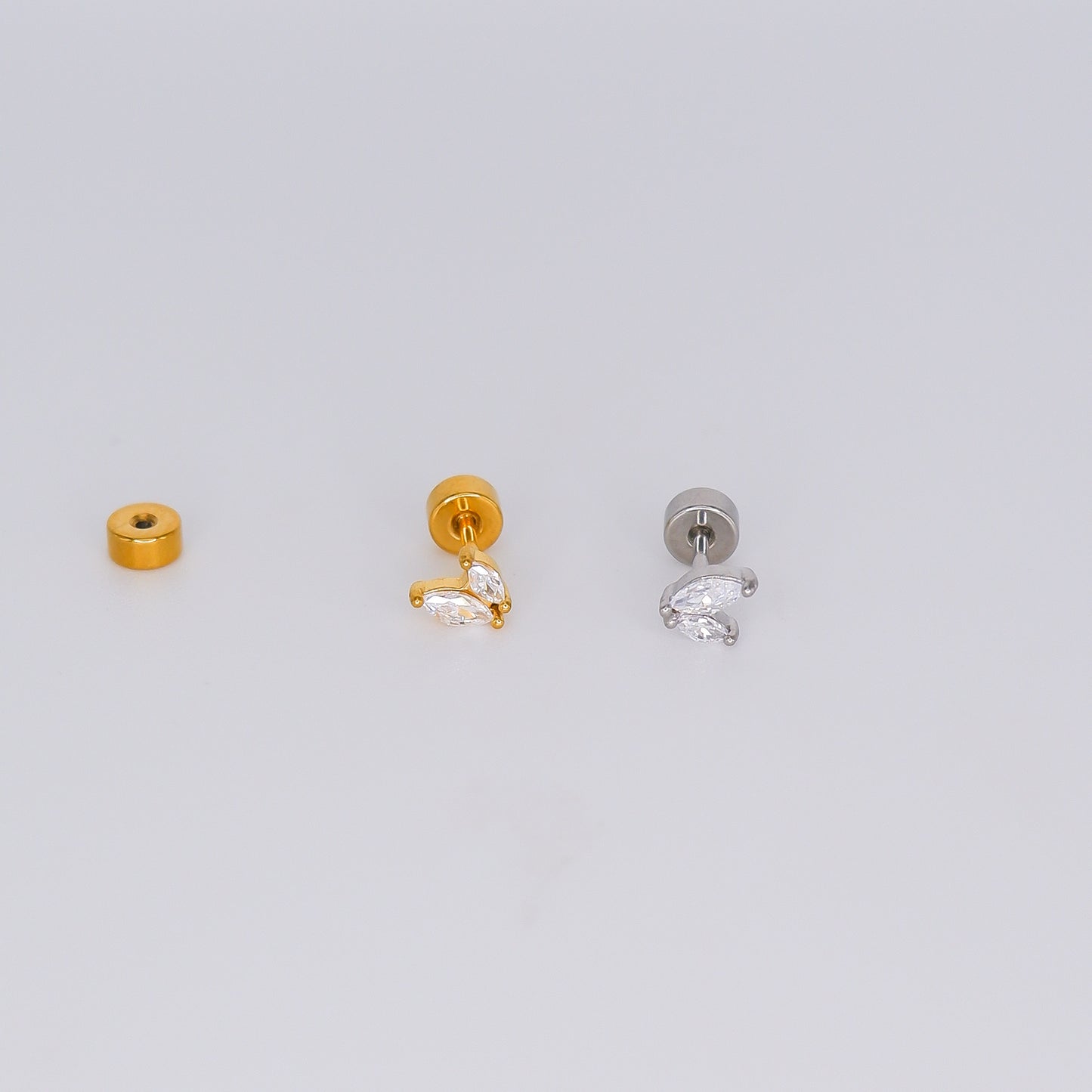 Piercing Aço Inoxidável 2 Brilhos Folha