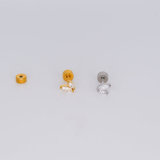Piercing Aço Inoxidável 2 Brilhos Folha