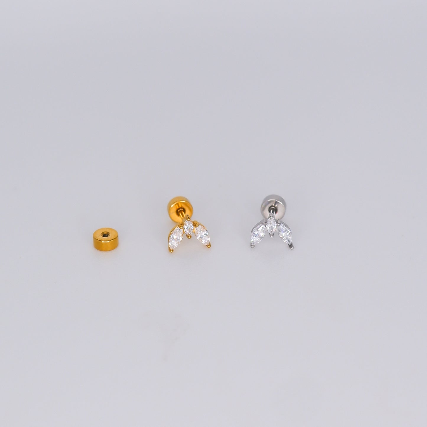 Piercing Aço Inoxidável em V Brilhantes