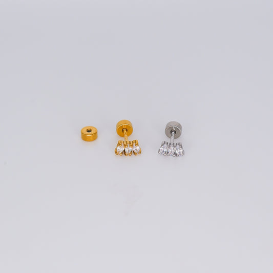 Piercing Aço Inoxidável 3 Brilhantes