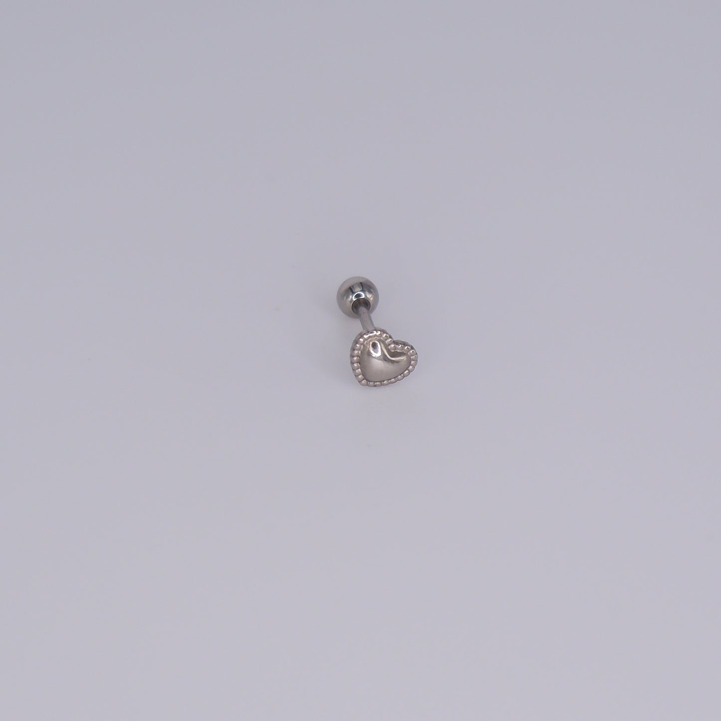 Piercing Bolinha Aço Inoxidável Prateado Coração
