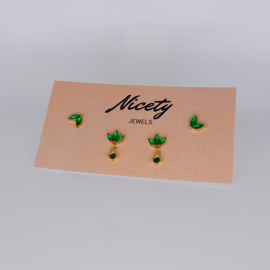 Pack Dourado Meia Flor, Folha Verde