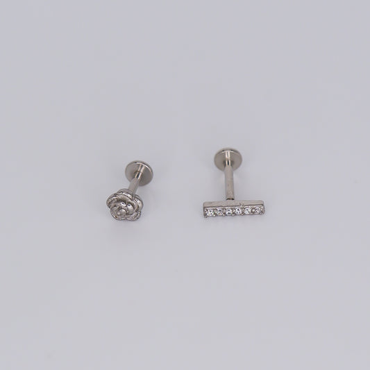 Piercings Achatados Prateados