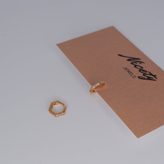 Mini Argolas 6mm Hipoalergénicas Hexágono