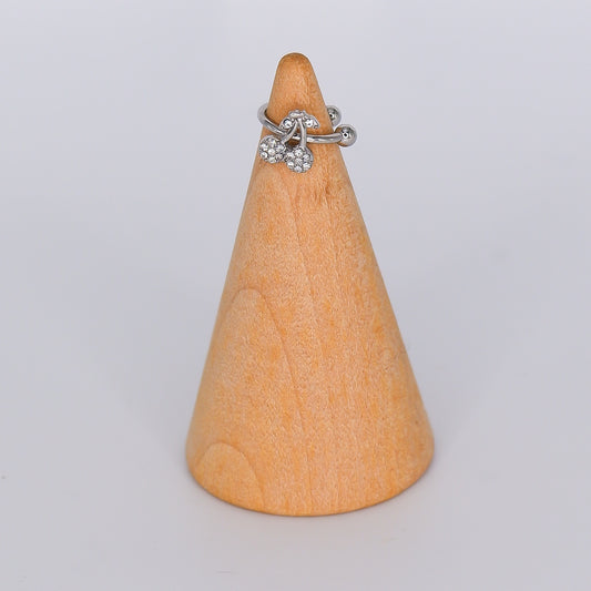 Earcuff Cereja Prateada